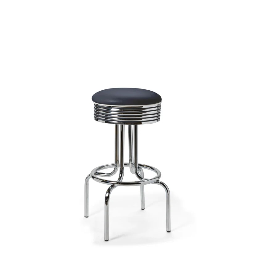 tabouret chromé de bar pivotant Airline 77WP dark navy