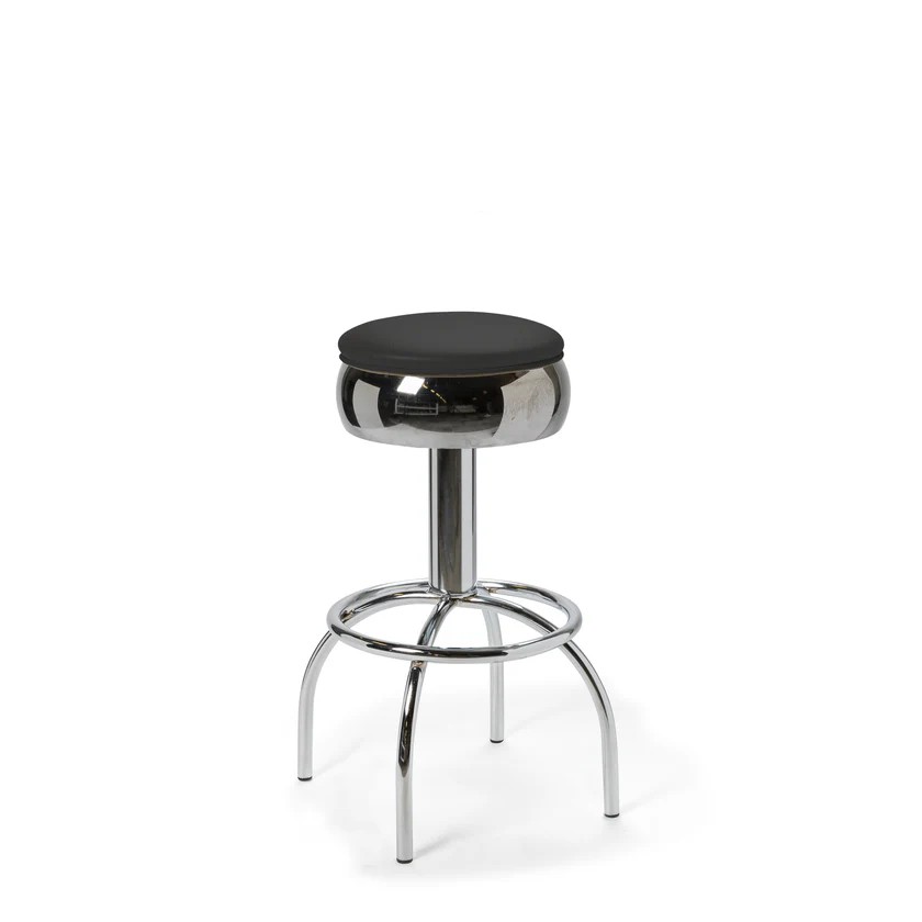 tabouret chromé rétro Comet Stacks 77cm noir