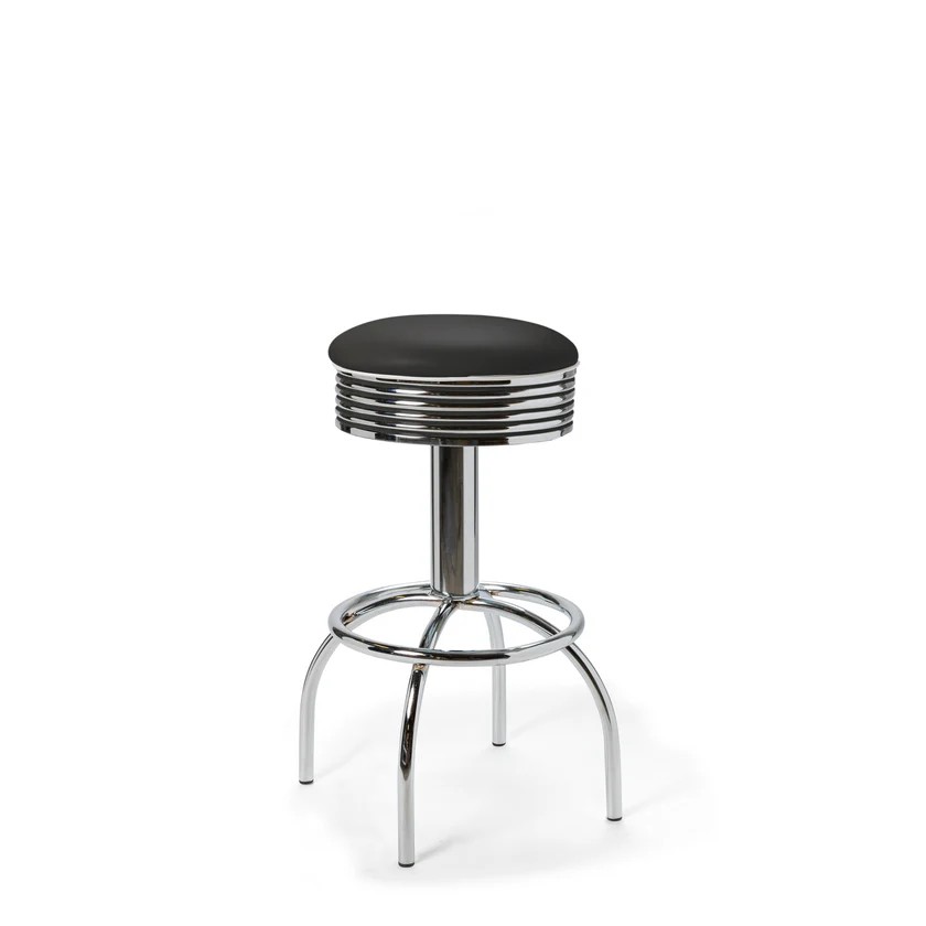 tabouret de bar chromé haut comet noir rétro