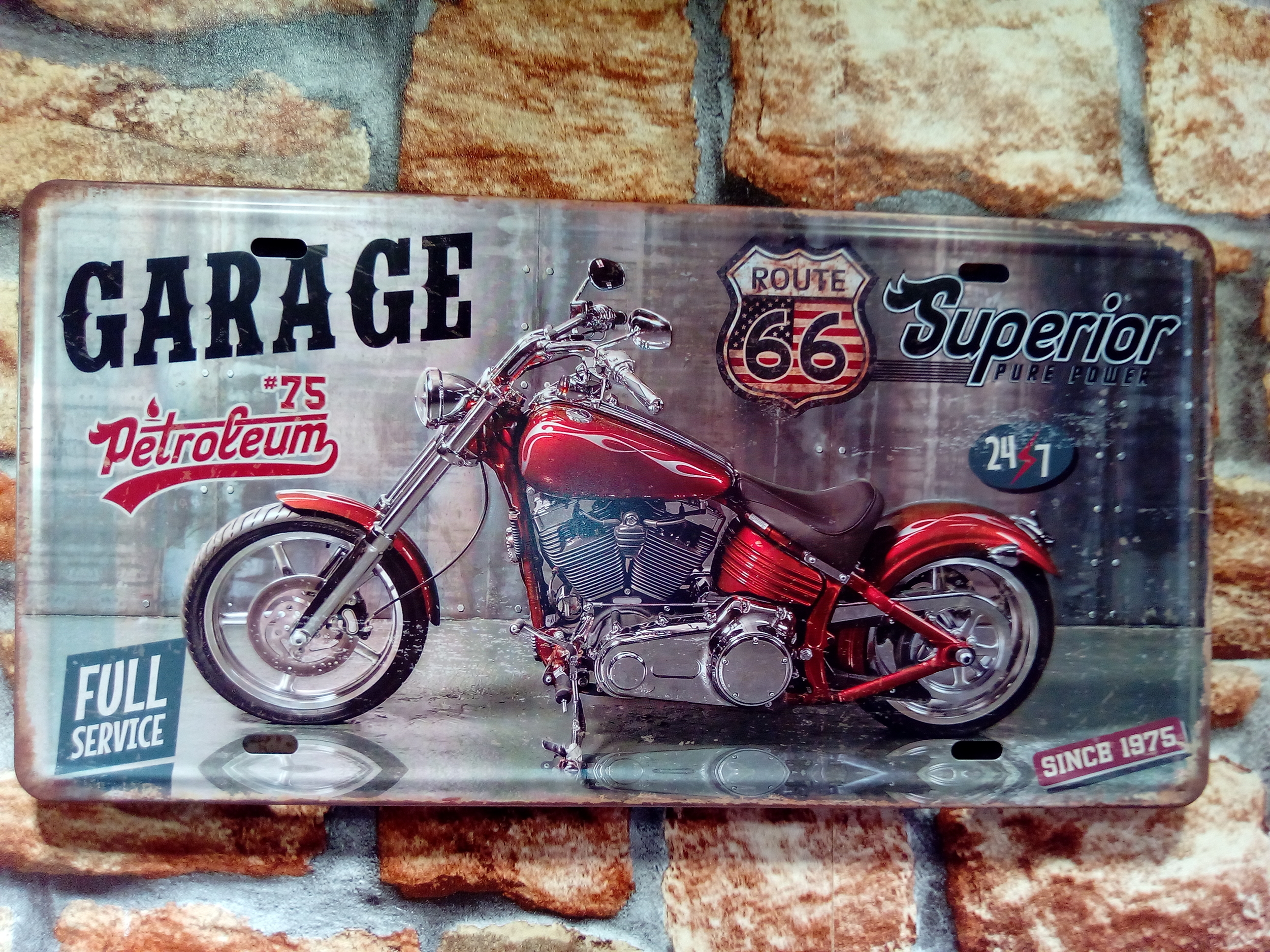 plaque dimmatriculation Route 66 garage