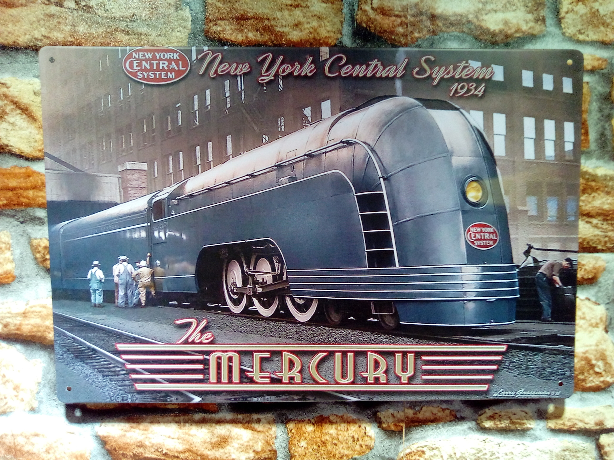 Plaque métal train Mercury