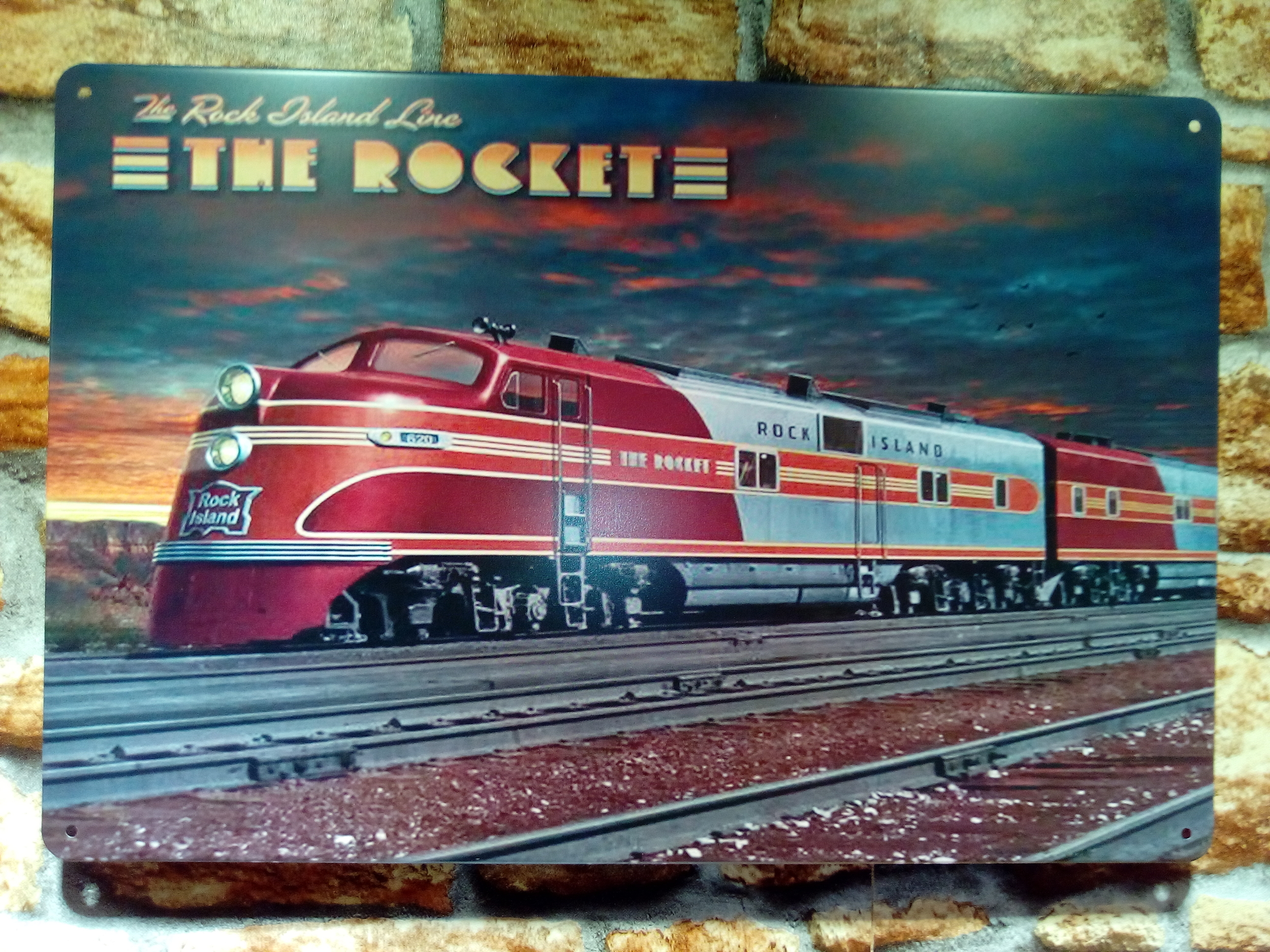 Plaque rock island train Rocket