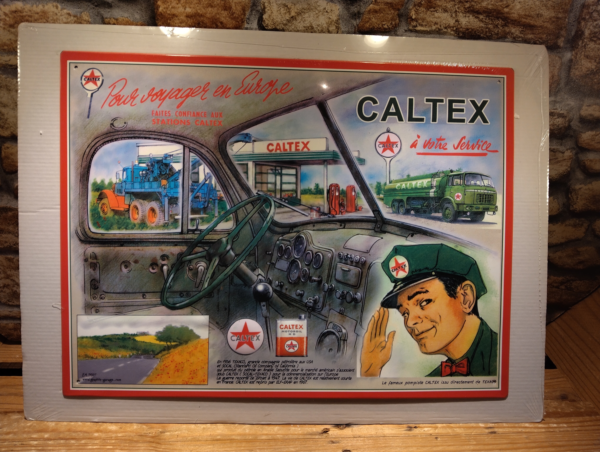Plaque métal Station-service Caltex