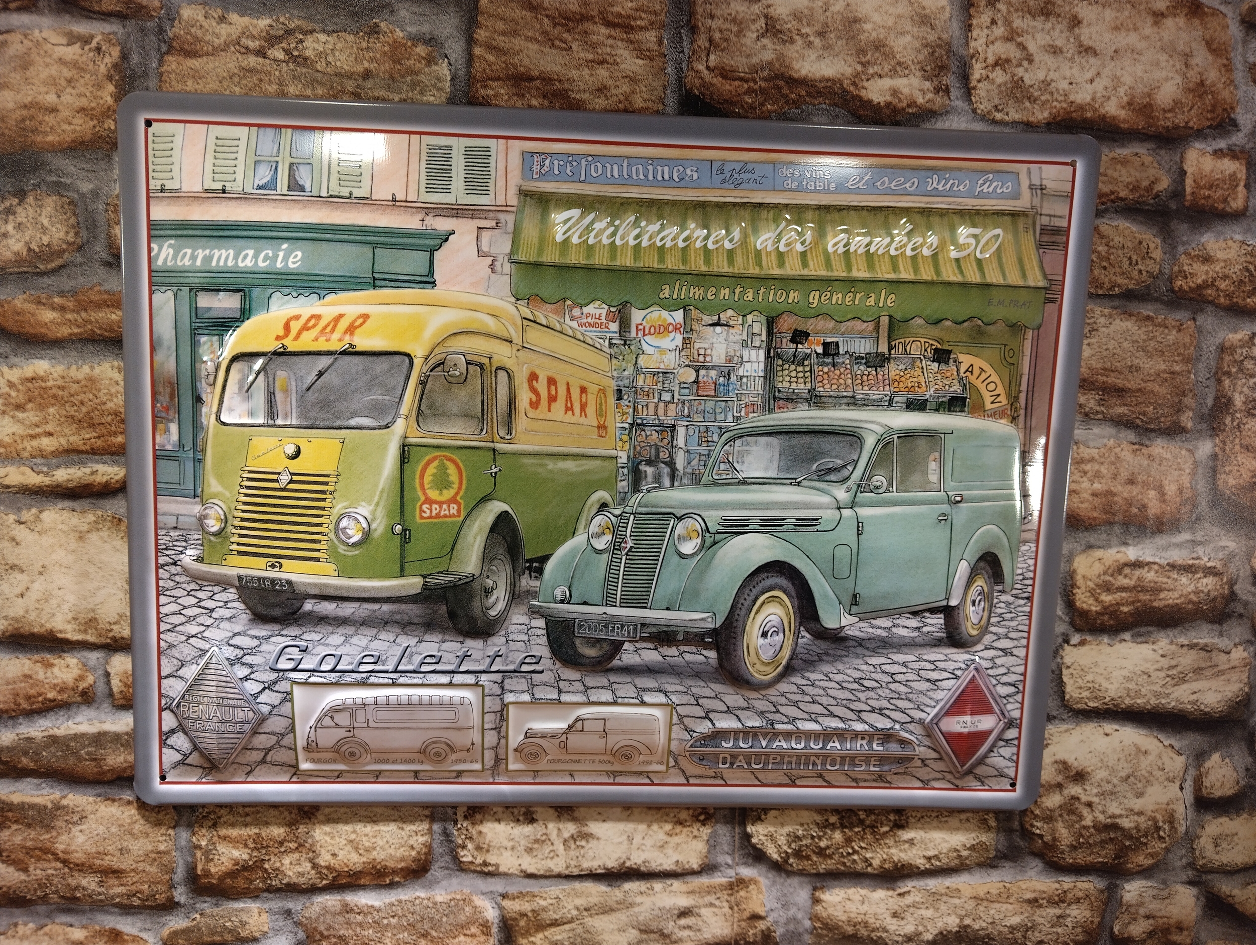 Plaque utilitaires Renault des années 50