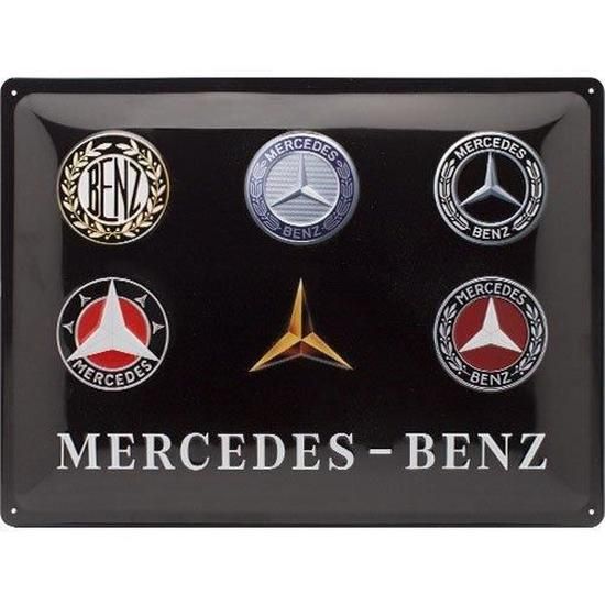 Plaque métal Mercedes logos 40 x 30