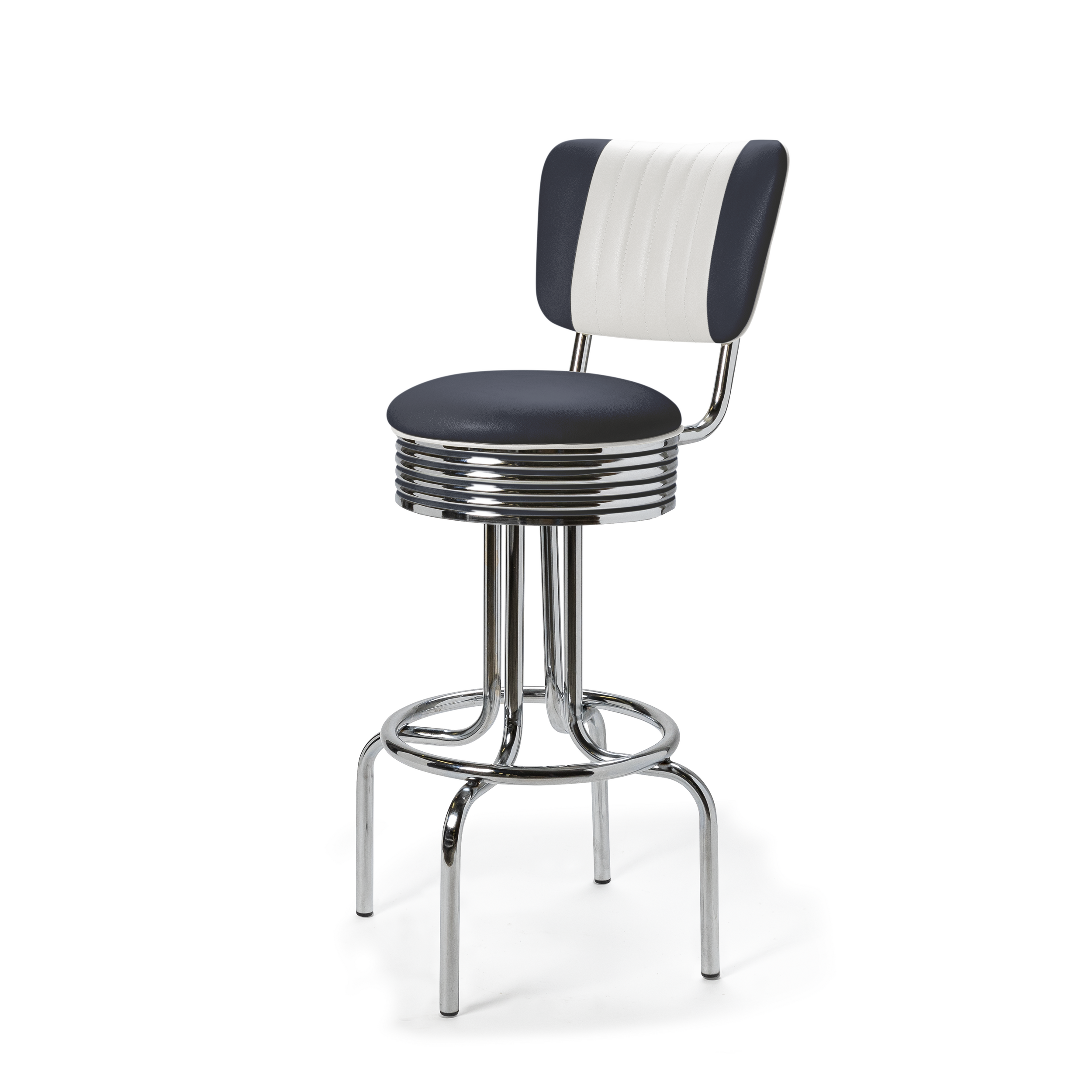 Airline Barstool Backrest CB 77 Chrome Dark Navy
