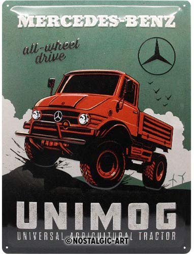 plaque métal mercedes unimog vintage le grenier rétro