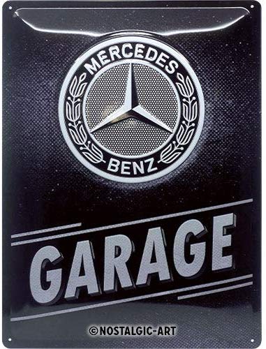 plaque métal murale mercedes benz garage insigne nostalgic