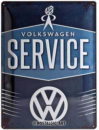 plaque métal décoration volkswagen service vintage garage collection émaillée