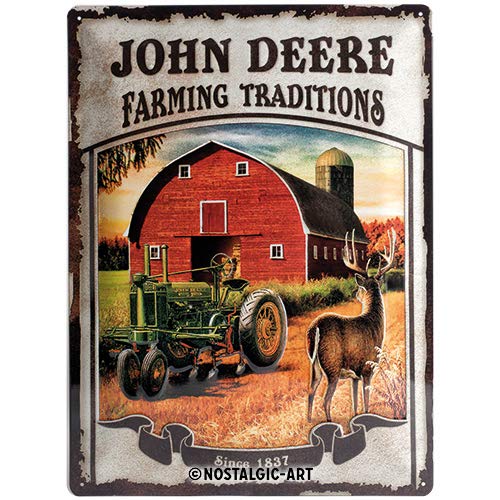 plaque john deere vintage rétro métal décoration murale