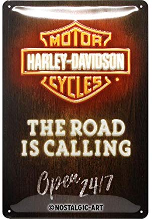plaque métal émaillée publicité harley moto vintage