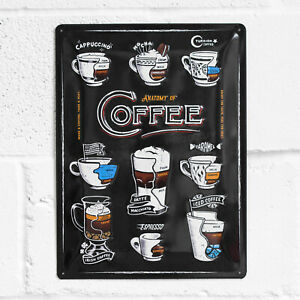plaque métal mural déco vintage café