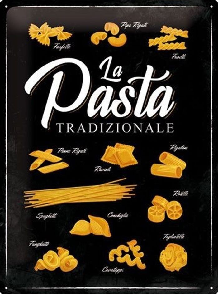 plaque métal pâtes vintage italie pizza