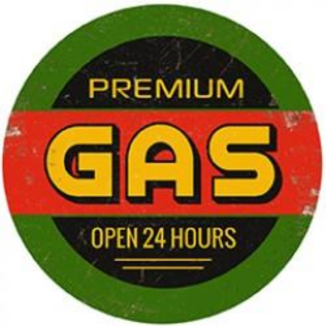 plaque métal premium gas ronde