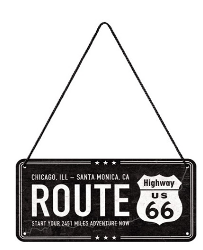 plaque à suspendre route 66