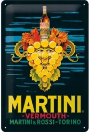 Plaque métal Martini Vermouth 20 x 30