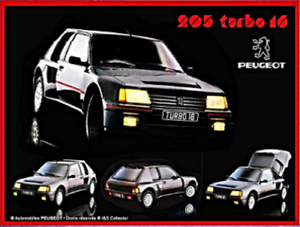 plaque métal 205 turbo 16 peugeot