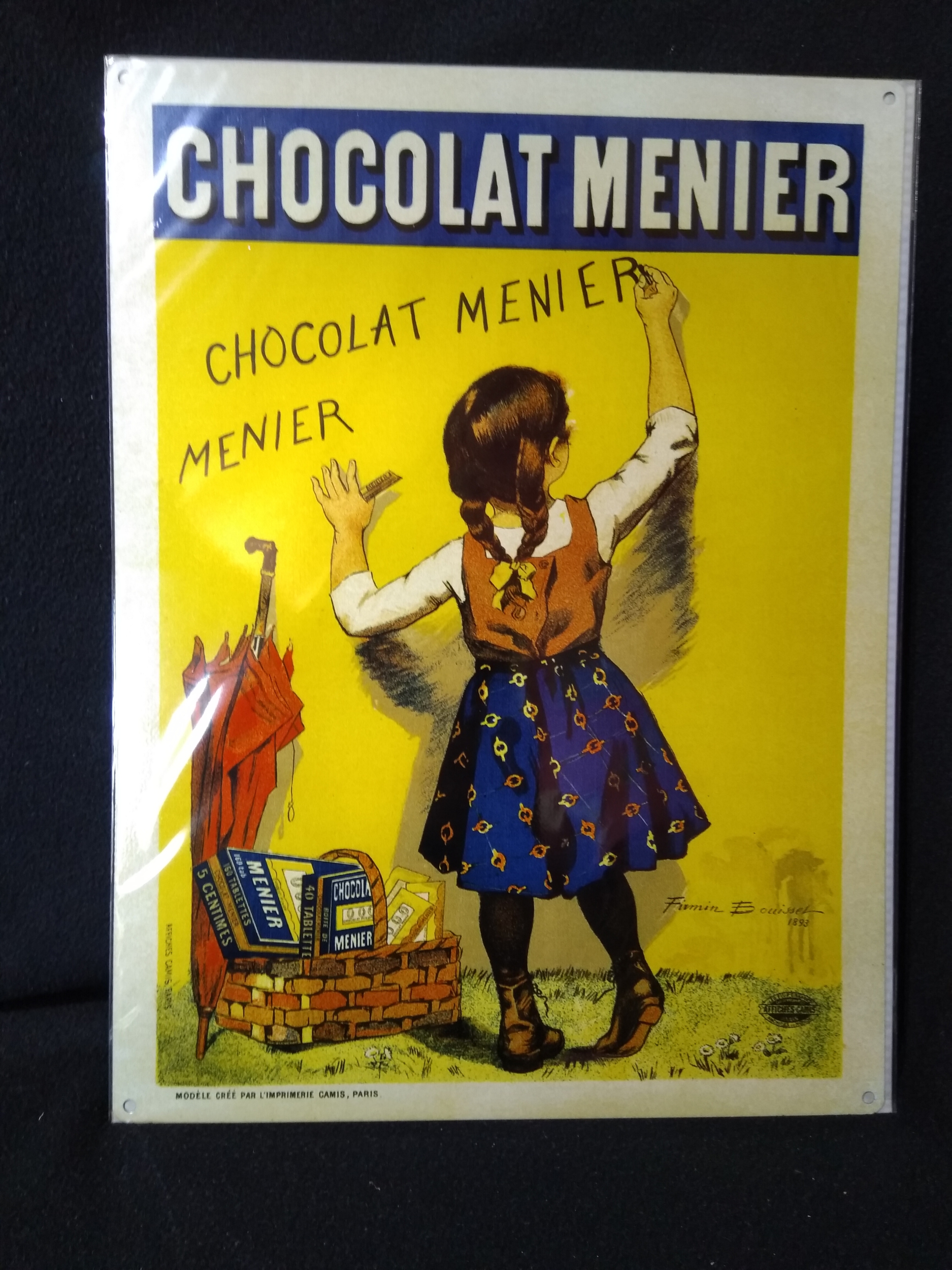 plaque métal chocolat menier