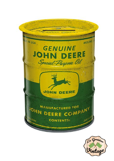 tirelire baril  huile john deere