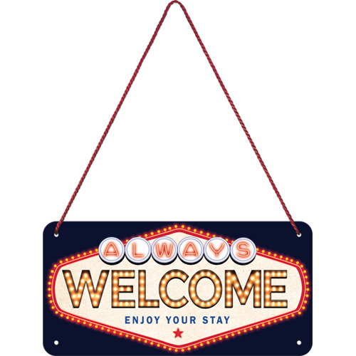 plaque métal welcome 20x10