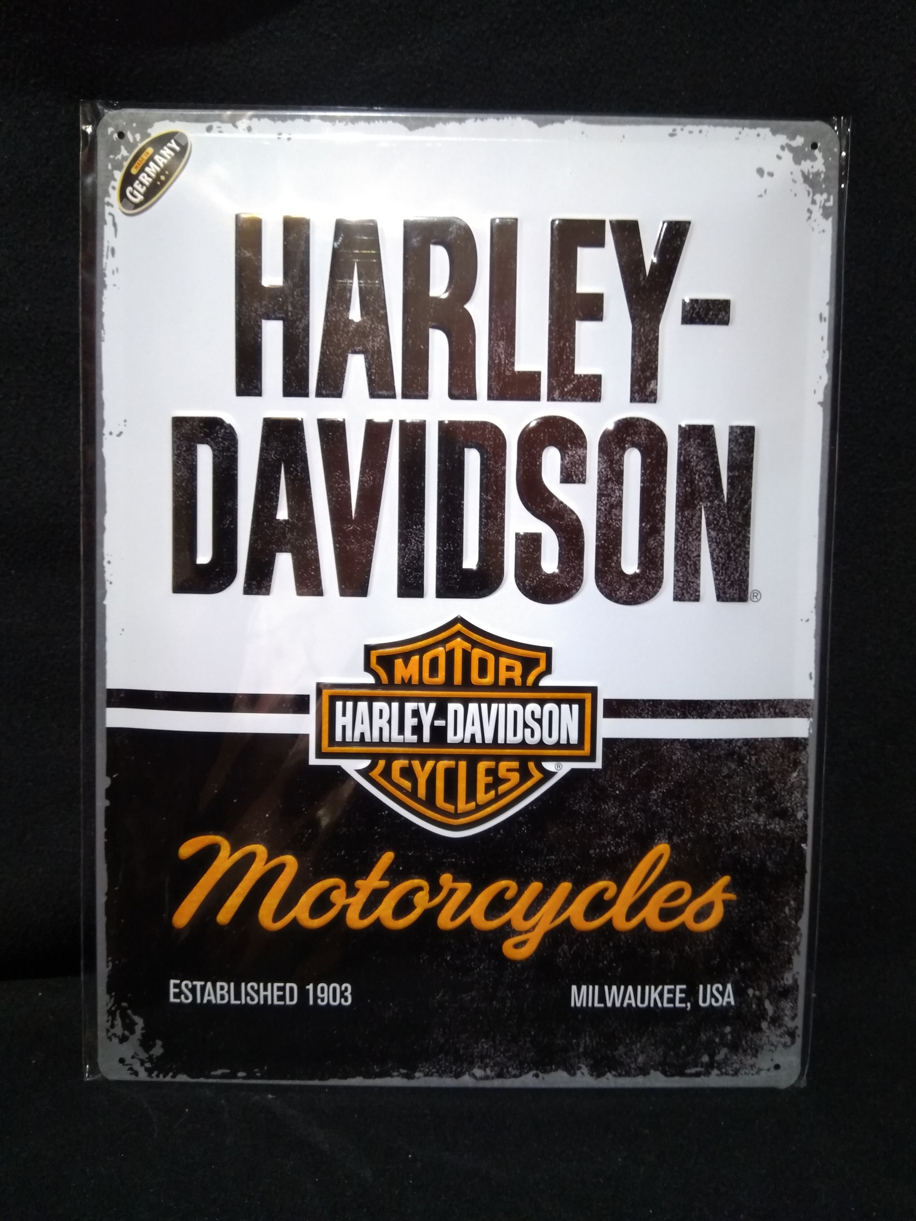 PLAQUE HARLEY MOTO RETRO