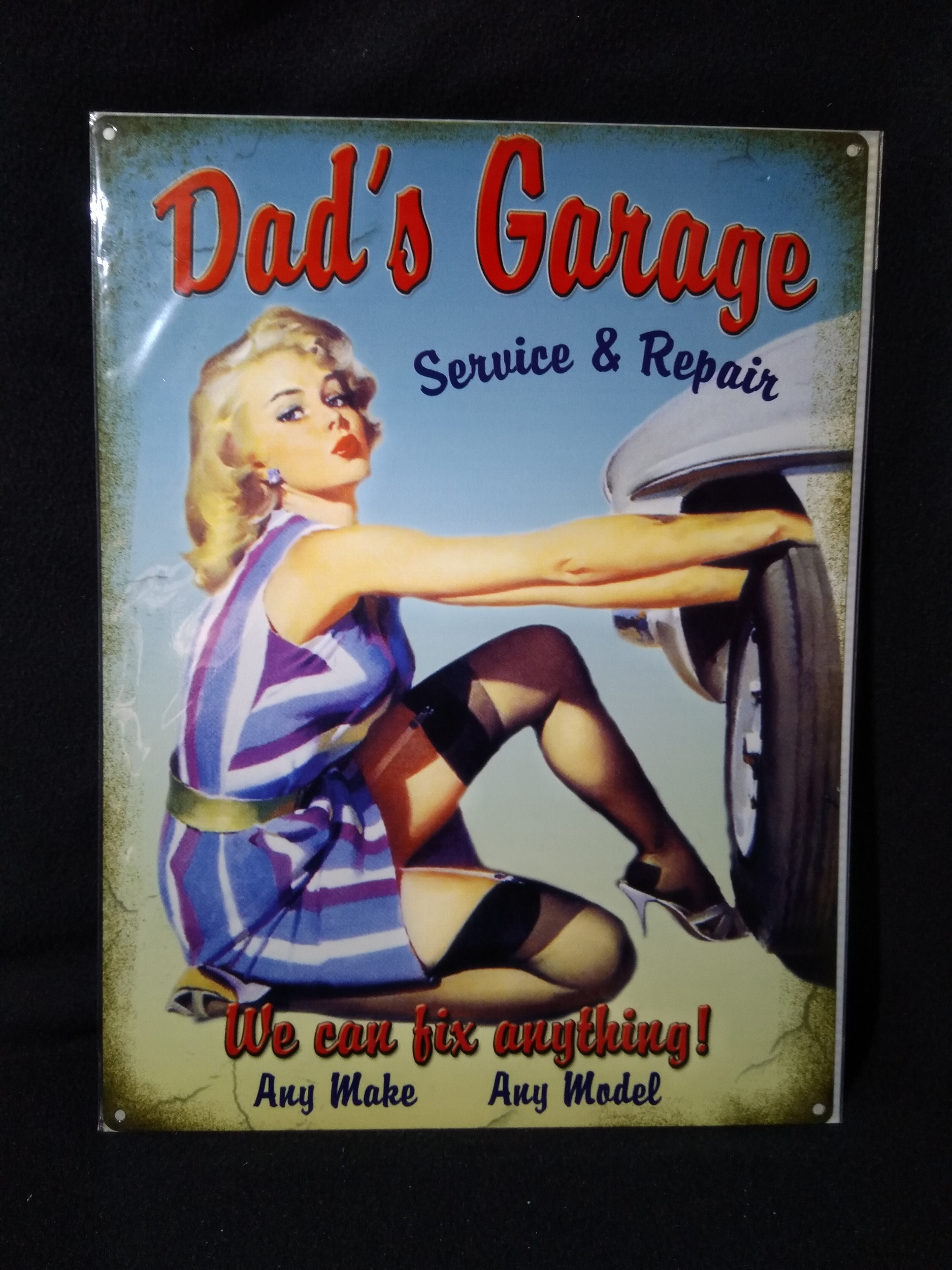 dads garage metal sign plaque