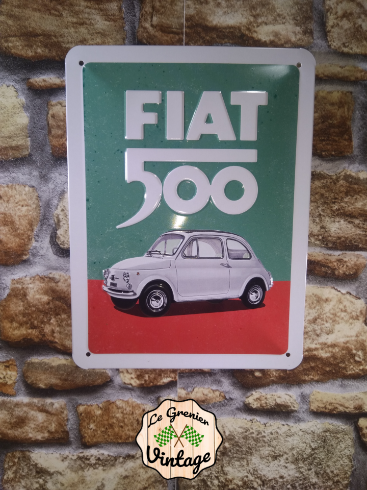 plaque métal Fiat 500 rétro