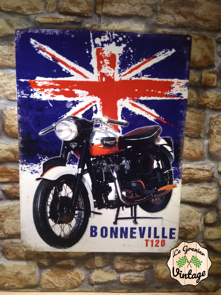 plaque rétro moto truimph bonneville