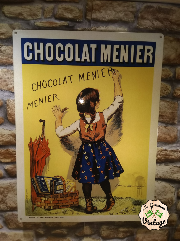 plaque publicitaire chocolat menier vintage