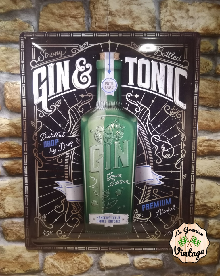 plaque déco gin tonic green edition