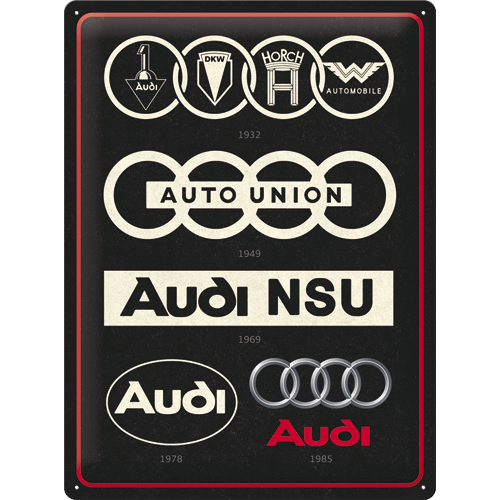 Plaque publicitaire Audi logo 30x40