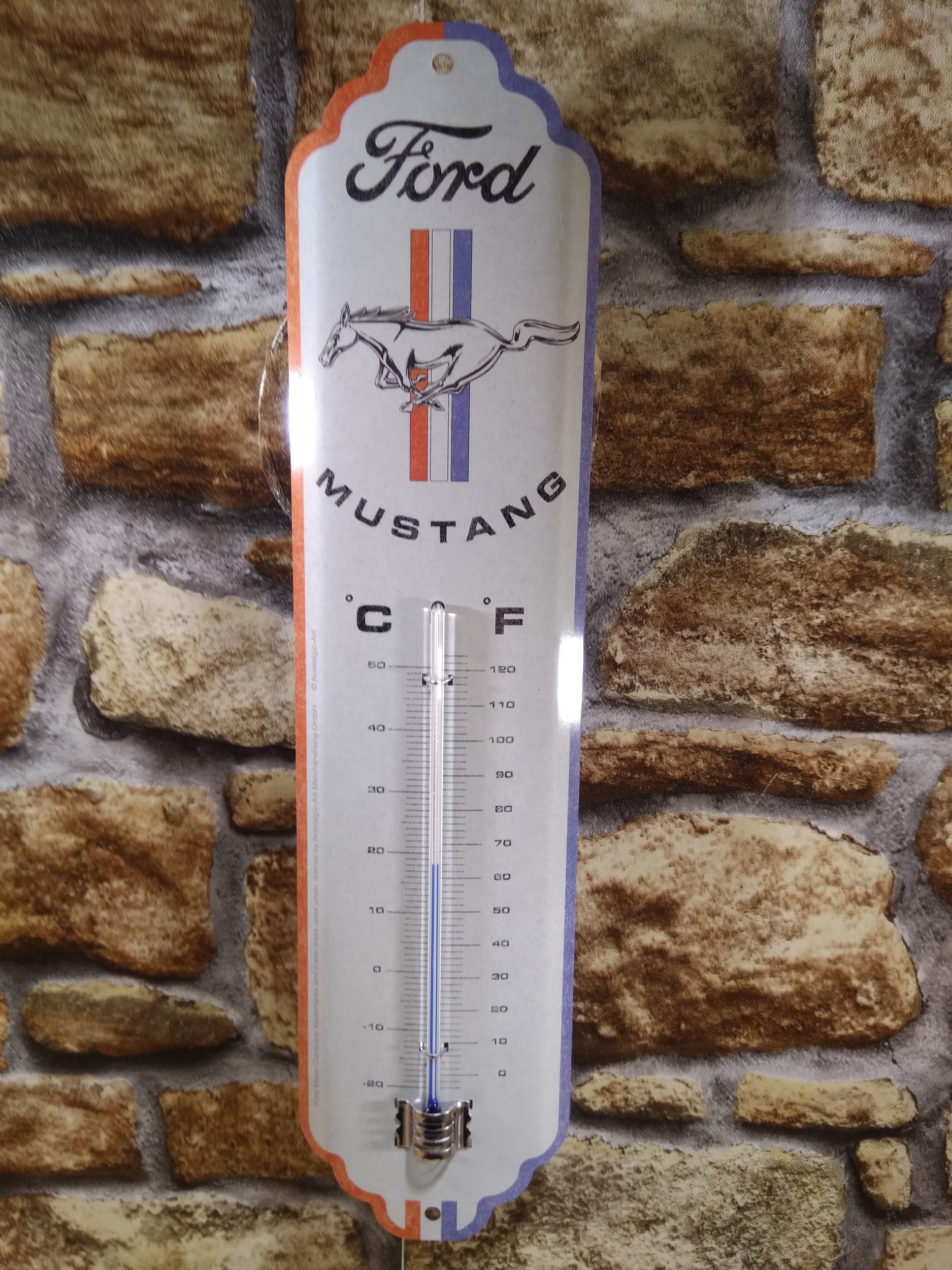 thermomètre métal ford mustang