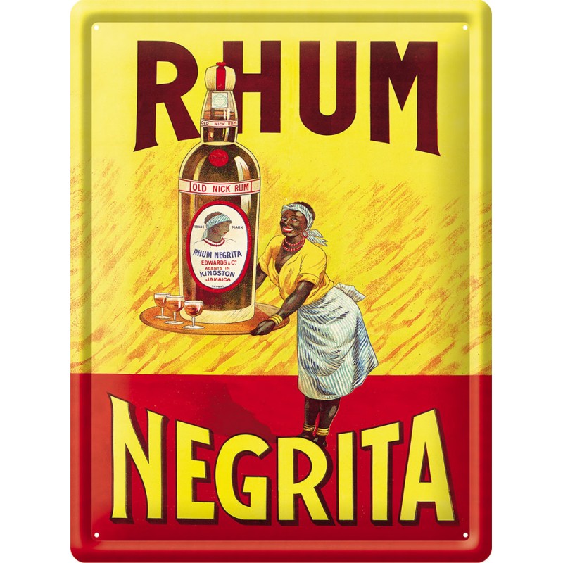 plaque métal serveuse rhum negrita