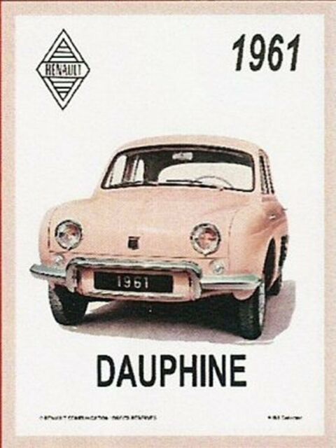 Plaque métal Renault Dauphine 15 x 20