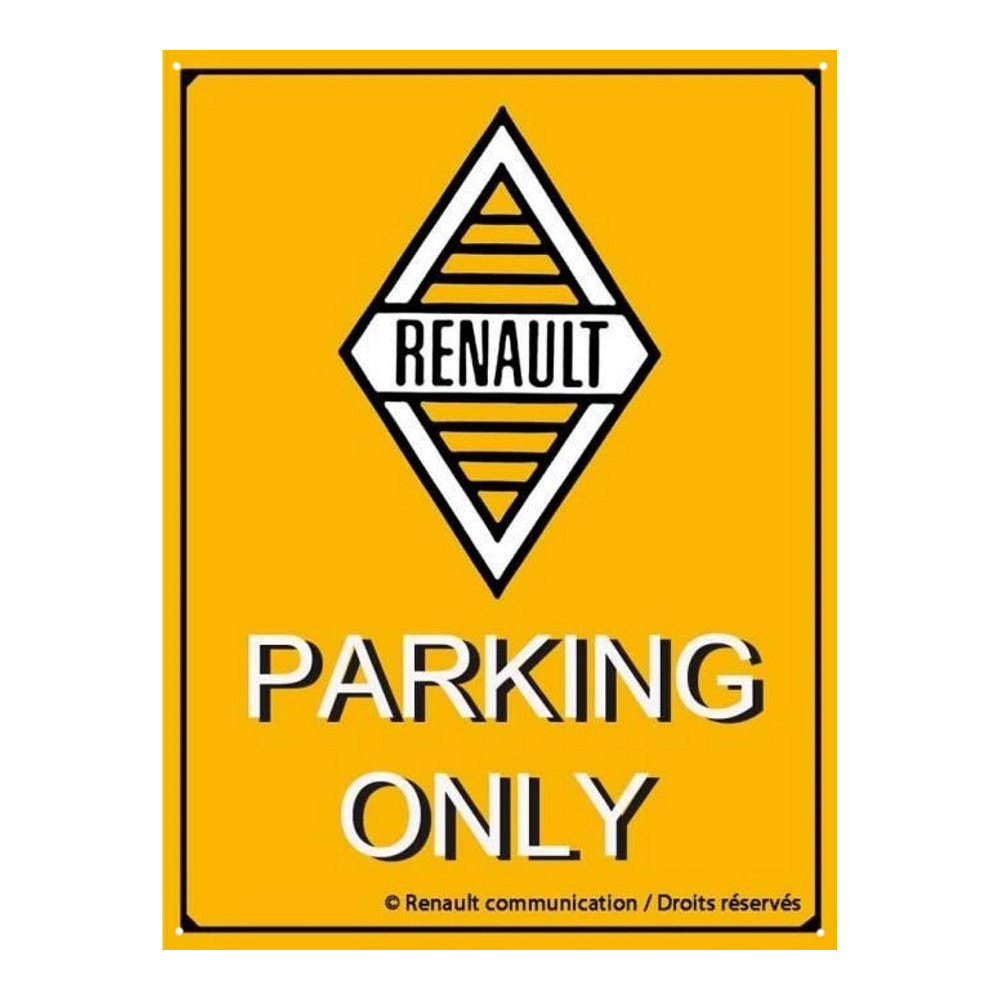 plaque-metal-vintage-renault-logo-parking-only
