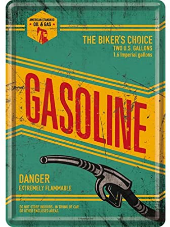 Plaque métal Biker\'s gasoline 20x30