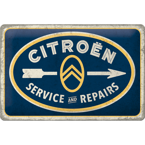 Plaque métal Citroen service 30x20
