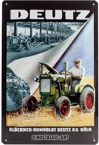 plaque métal tracteur deutz rétro