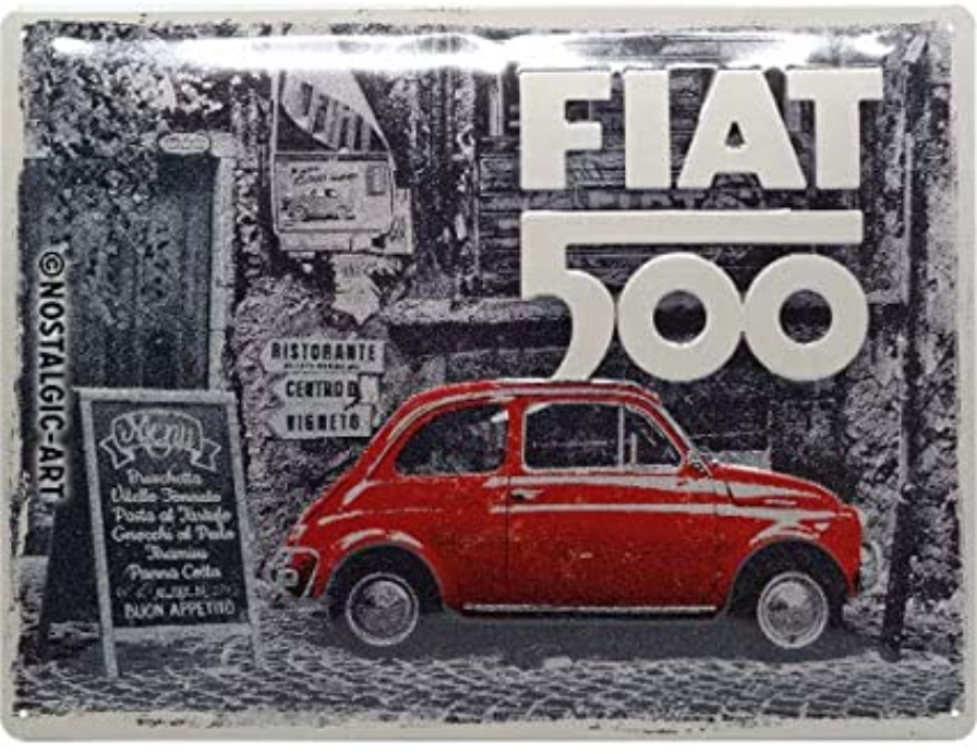 Plaque publicitaire Fiat 500 40x30