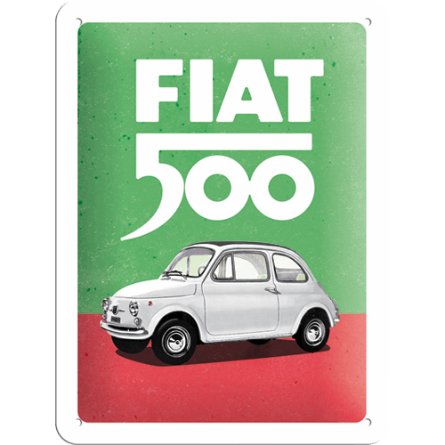 Plaque métal Fiat 500 15 x 20
