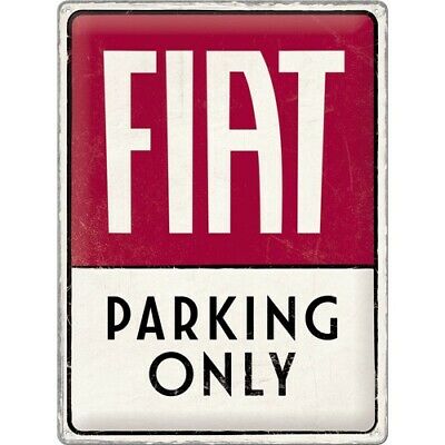 Plaque métal Fiat parking 30x40