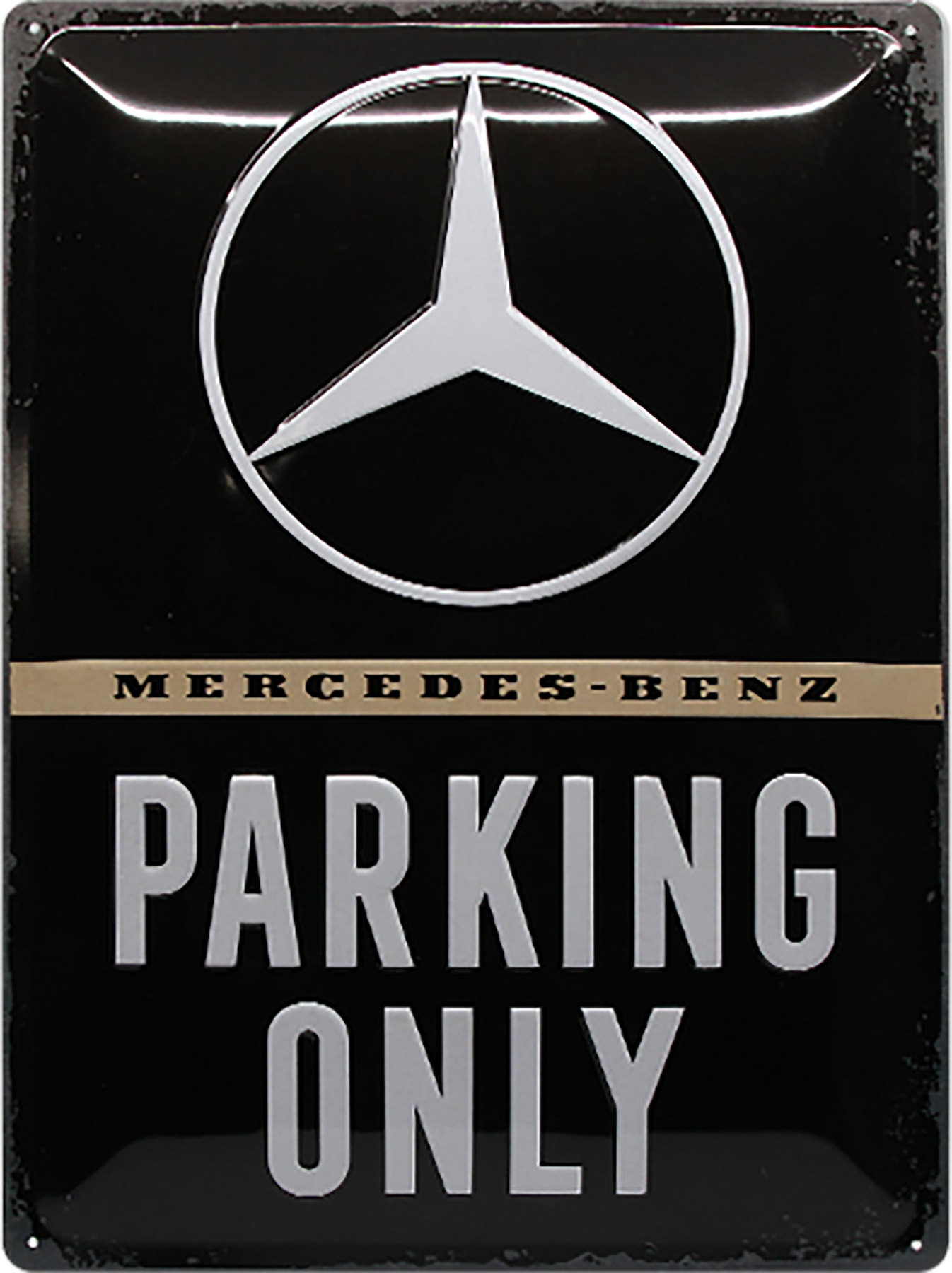 Plaque métal Mercedes benz parking only 40 x 30