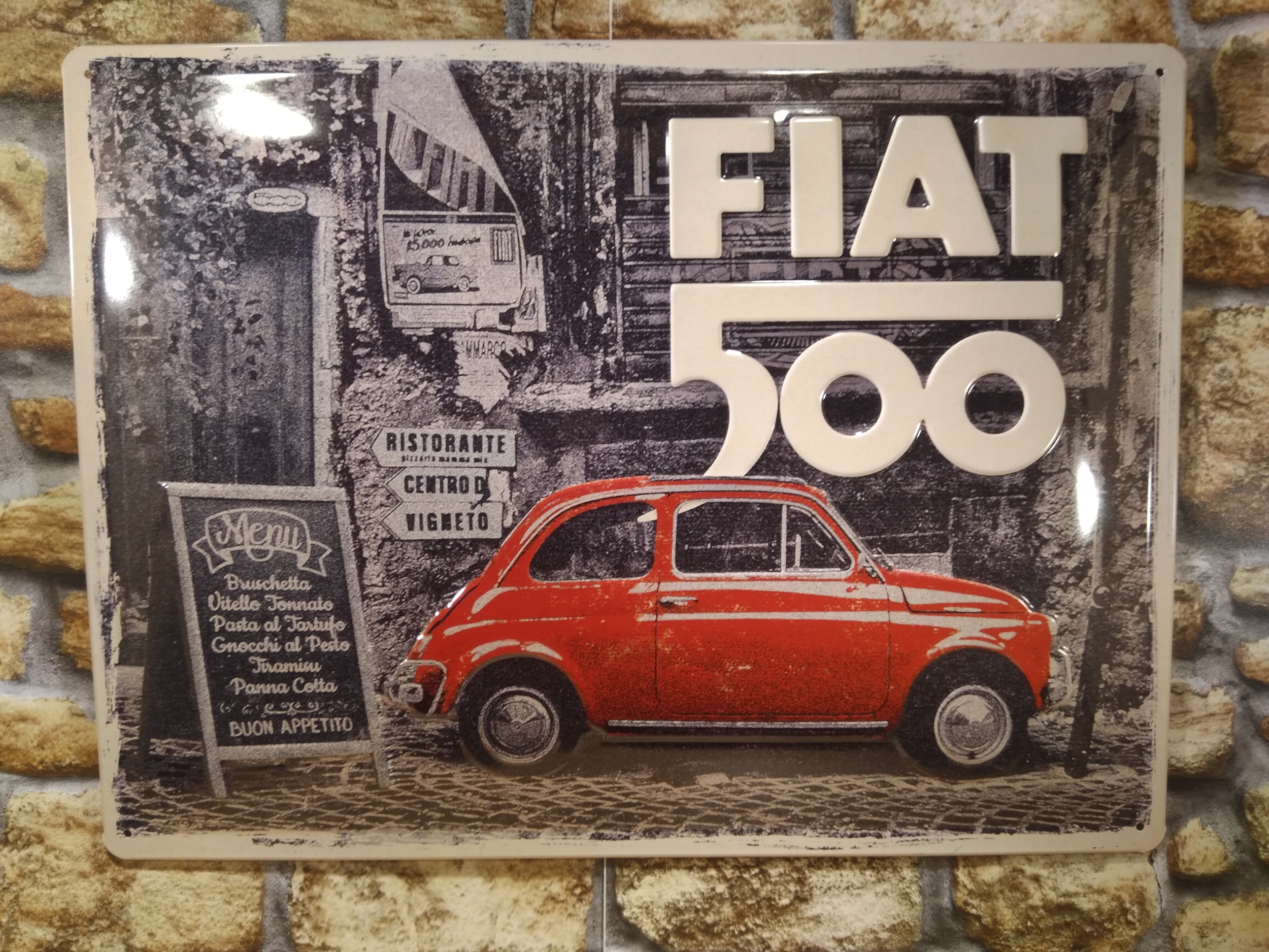 plaque rétro fiat 500