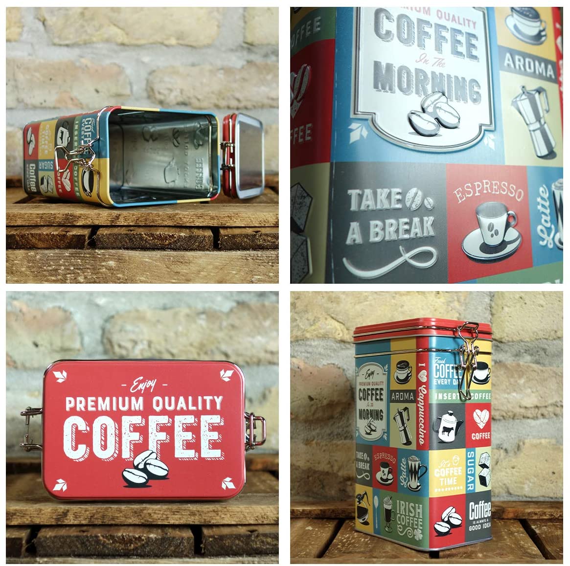 boite hermétique café collage vintage rétro
