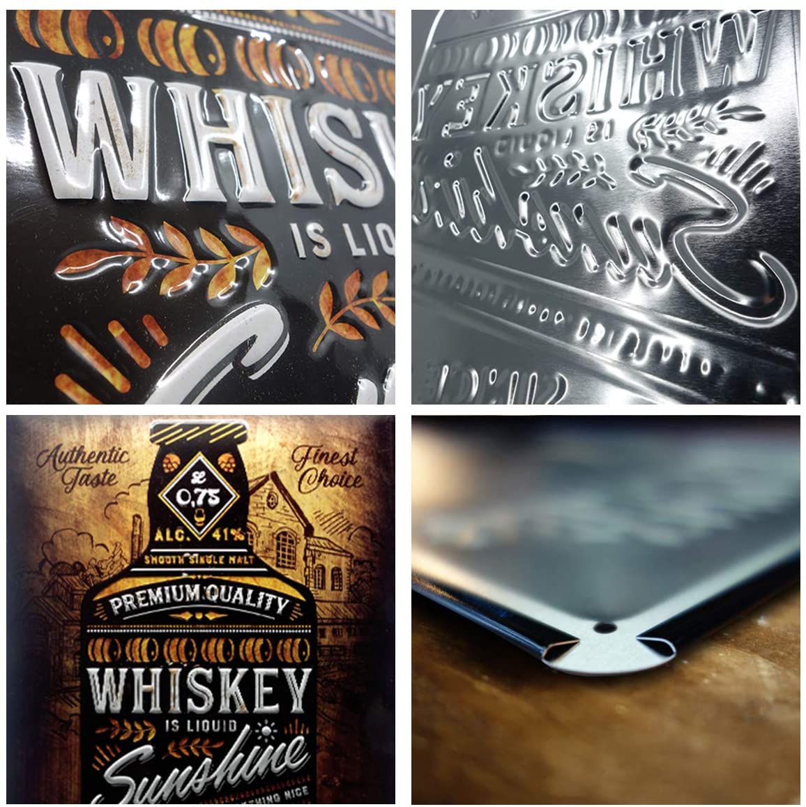 Plaque métal Whiskey sunshine 30 x 40 - Bar/Apéro/Les plaques