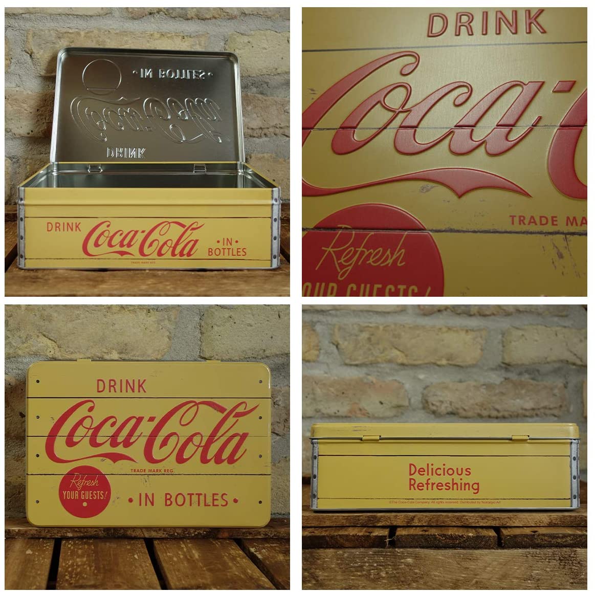 boite rectangulaire métal coca-cola rétro vintage