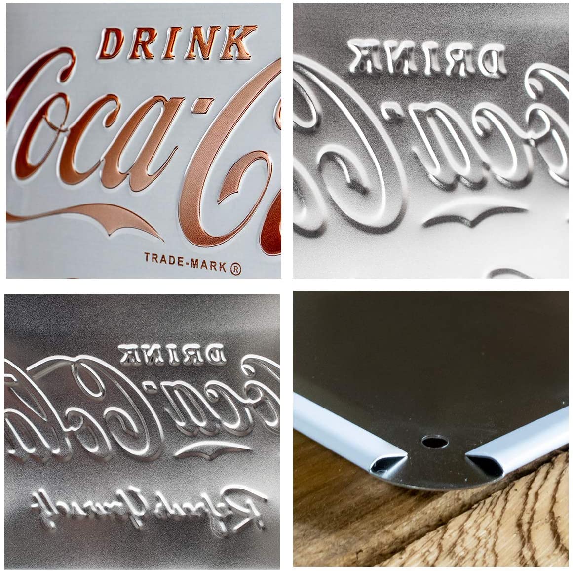 plaque collection coca-cola vintage white
