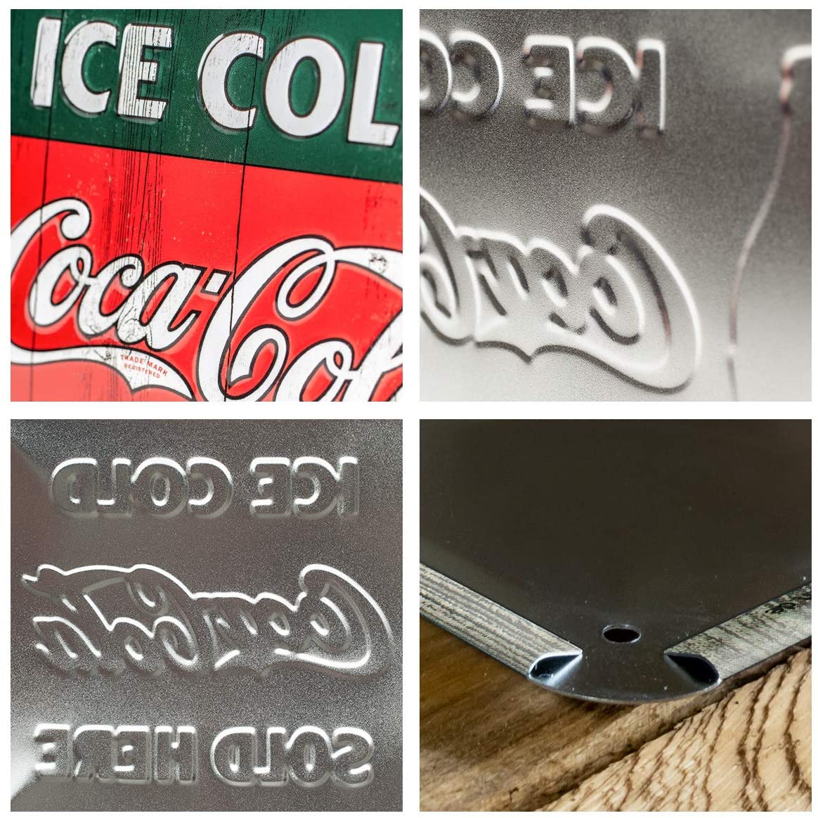 plaque ice cold coca-cola rétro design