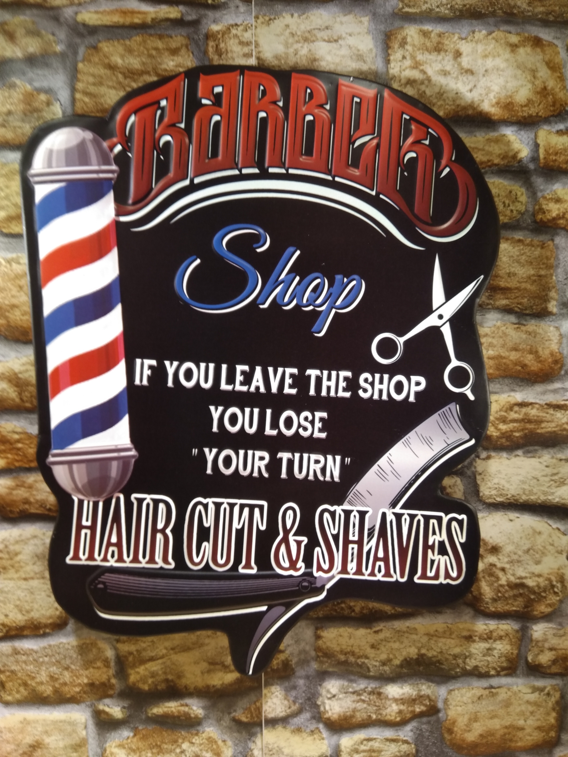 plaque émaillée barber shop
