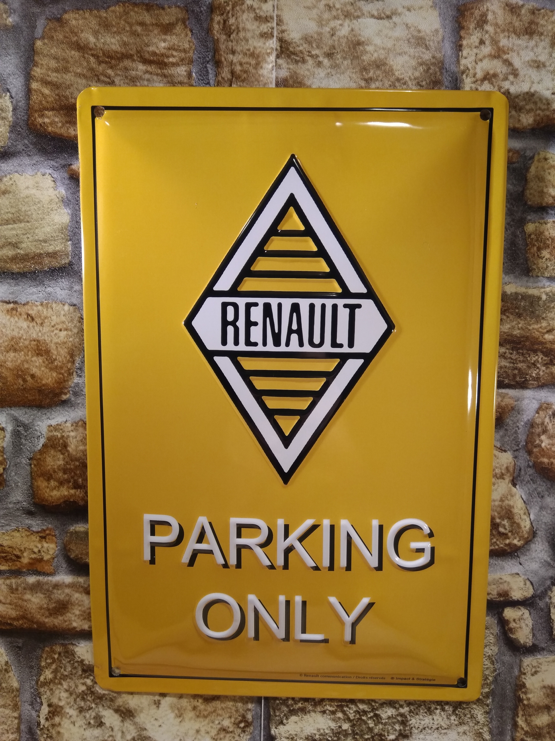 plaque métal publicitaire renault parking only